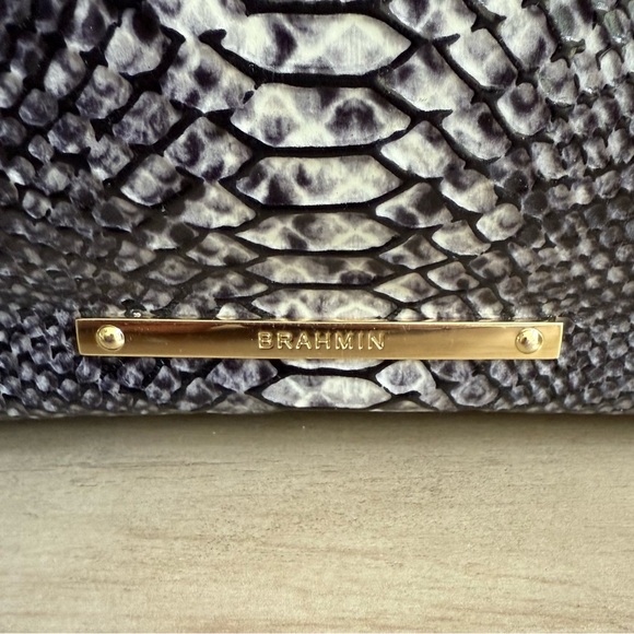 Brahmin Rare Gray Snake Print Large Duxbury Satchel - Picture 6 of 11